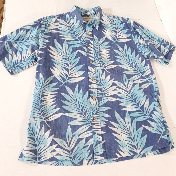 Cooke Street Palm Frond Reverse Print Hawaiian Shirt - Picture 1 of 6